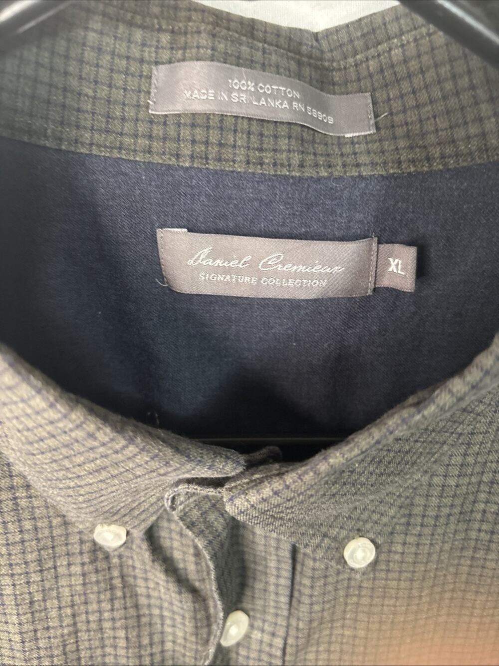 Daniel Cremieux Men's XL Regular Dk Green/Dk Blue Small Squares LS Button-Down